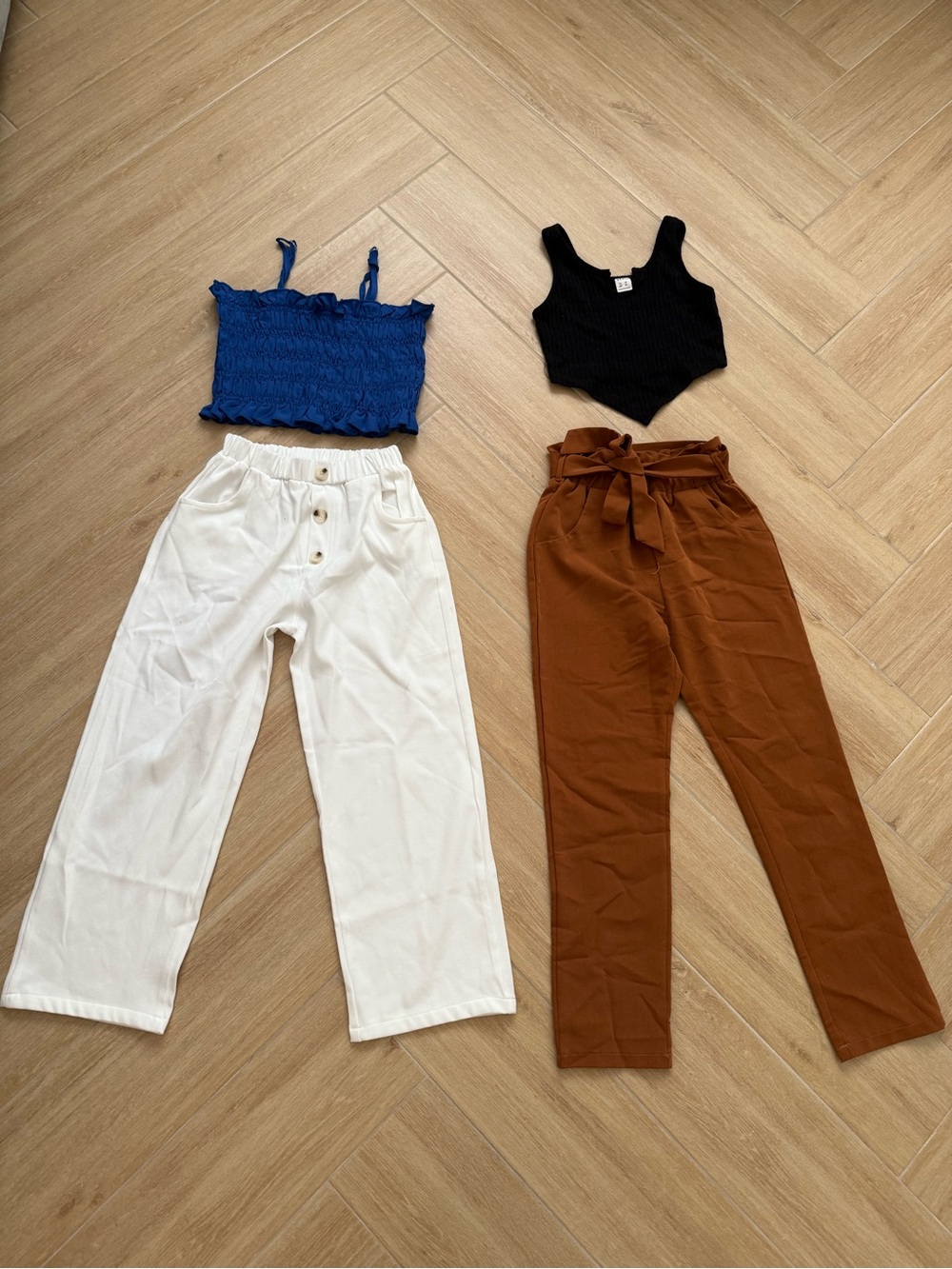 SHEIN Kids Paperbag Waist Trousers Set bundle